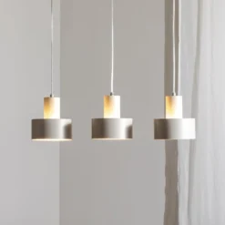 Hängeleuchte Rif 3, taupe, 3-flammig, linear, Stahl