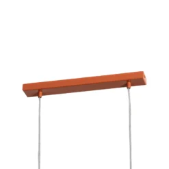 Hängeleuchte Rif 2, ziegelrot, 2-flammig, linear, Stahl
