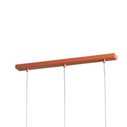 Hängeleuchte Rif 3, ziegelrot, 3-flammig, linear, Stahl