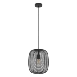 Hängeleuchte Rinroe, Ø 32,5 cm, schwarz, Stahl