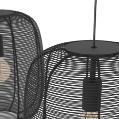 Hängeleuchte Rinroe, Länge 90 cm, schwarz, 2-flg., Stahl