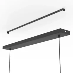 Hängeleuchte Rinroe, Länge 90 cm, schwarz, 2-flg., Stahl
