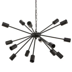 Hängeleuchte Rod Black XV, schwarz, 15-flammig