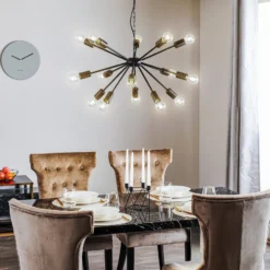 Hängeleuchte Rod Black XV, schwarz, 15-flammig