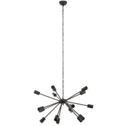 Hängeleuchte Rod Black XV, schwarz, 15-flammig