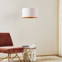 Hängeleuchte Roller, weiß/gold, Ø 45 cm