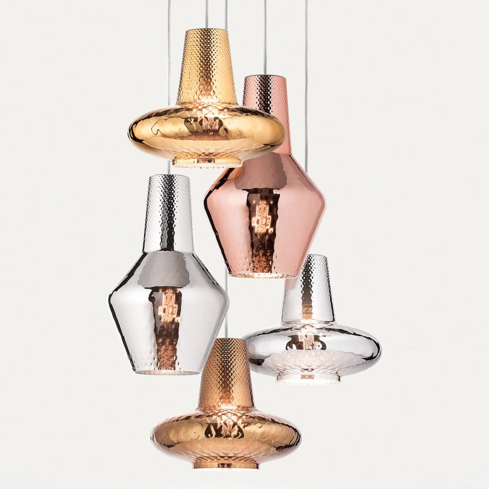 Hängeleuchte Romeo 130 cm roségold metallic