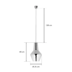 Hängeleuchte Romeo 130 cm silber metallic