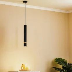Hängeleuchte Rondo schwarz/gold, einflammig