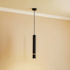 Hängeleuchte Rondo schwarz/gold, einflammig