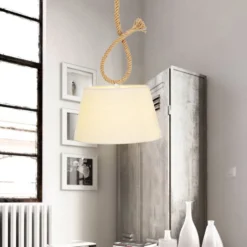 Hängeleuchte Rope mit Textilschirm, Ø 35 cm