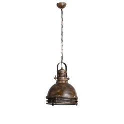 Hängeleuchte Saglam, 1-flammig, altmessing, Ø 30 cm, Metall