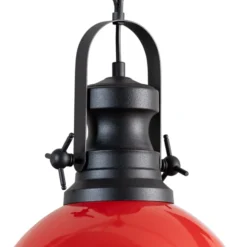 Hängeleuchte Saglam 3762, rot/schwarz, Eisen, Ø 32 cm