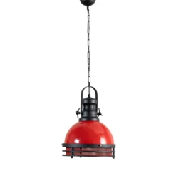 Hängeleuchte Saglam 3762, rot/schwarz, Eisen, Ø 32 cm