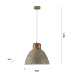 Hängeleuchte Samia, Mangoholz, beige strukturiert