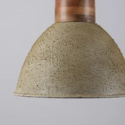Hängeleuchte Samia, Mangoholz, beige strukturiert