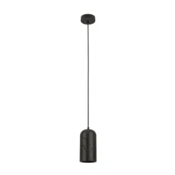Hängeleuchte 25420, schwarz, Ø 10 cm, Stein, E27