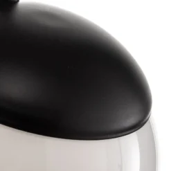 Hängeleuchte Sfera, 1-flammig, Glas, Metall, schwarz