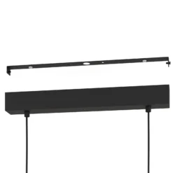 Hängeleuchte Sherburn, Länge 77 cm, schwarz/braun, 3-flg.