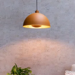 Hängeleuchte Siemon aus Stahl, Ø 40 cm, ockergelb