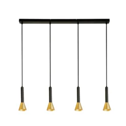 Hängeleuchte Signal, Länge 84 cm, schwarz/goldfarben, Metall