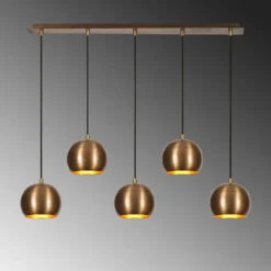 Hängeleuchte Sivani MR-1000, gold antik, Eisen, 5-flammig