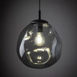 Hängeleuchte Sol Mini, Glas, Ø 25 cm, schwarz/grafitgrau