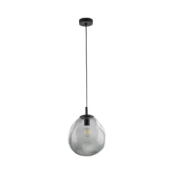 Hängeleuchte Sol Mini, Glas, Ø 25 cm, schwarz/grafitgrau
