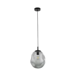 Hängeleuchte Sol Mini, Glas, Ø 25 cm, schwarz/grafitgrau