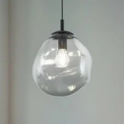 Hängeleuchte Sol Mini, Glas, Ø 25 cm, schwarz/grafitgrau