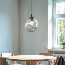Hängeleuchte Sol Mini, Glas, Ø 25 cm, schwarz/grafitgrau