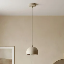 Hängeleuchte Sool, beige, Ø 15 cm, 1-flammig, Metall, E27