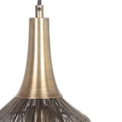 Hängeleuchte Soraya, Ø 26 cm, Metall, altmessing, Kugelform