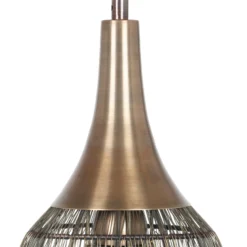 Hängeleuchte Soraya, 1-flammig, oval, Metall, altmessing
