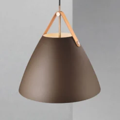 Hängeleuchte Strap mit Metallschirm beige, 36 cm