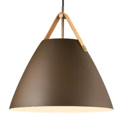 Hängeleuchte Strap mit Metallschirm beige, 36 cm