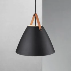 Hängeleuchte Strap mit Metallschirm Ø 48cm schwarz