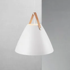 Hängeleuchte Strap mit Metallschirm Ø 48cm weiß