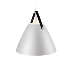 Hängeleuchte Strap mit Metallschirm Ø 48cm weiß