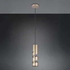 Hängeleuchte Stream, braun, Ø 8 cm, Metall, GU10