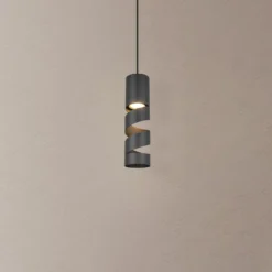 Hängeleuchte Stream, schwarz, Ø 8 cm, Metall, GU10