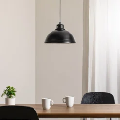 Hängeleuchte Sven big, 1-flammig, schwarz, Stahl, E27