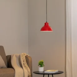 Hängeleuchte Sven, 1-flammig, rot, Stahl, E27