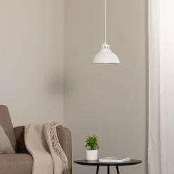 Hängeleuchte Sven, 1-flammig, weiß, Stahl, E27