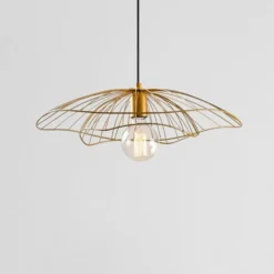 Hängeleuchte Tel 6502, goldfarben, Metall, Ø 50 cm