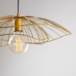 Hängeleuchte Tel 6502, goldfarben, Metall, Ø 50 cm