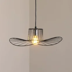 Hängeleuchte Tel, schwarz, Ø 50 cm, Metall