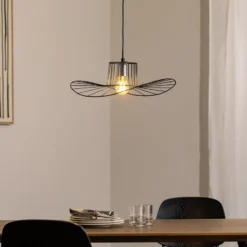 Hängeleuchte Tel, schwarz, Ø 50 cm, Metall