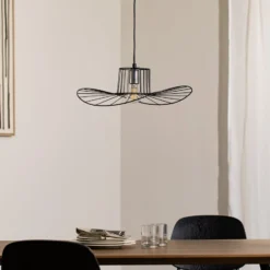 Hängeleuchte Tel, schwarz, Ø 50 cm, Metall