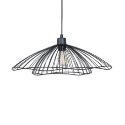 Hängeleuchte Tel, schwarz, Metall, Ø 50 cm, Metall